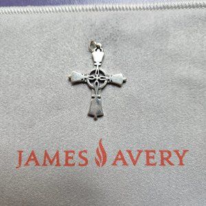 Retired James Avery Sterling Silver Hand Bell Cross Charm